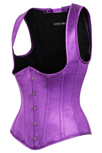 Purple High Back Underbust Corset With Straps