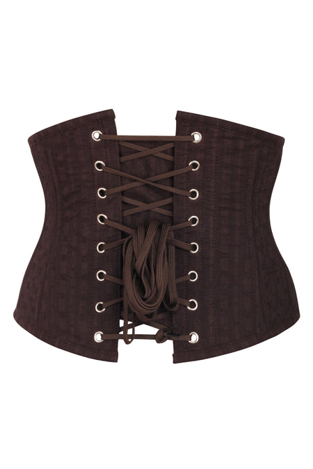 Expert Waist Training Cotton Waspie Corset in Espresso