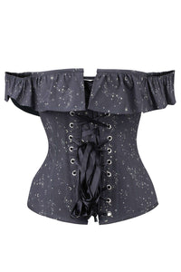 Corset Story FTS031 Astronomy Cotton Print Overbust With Mesh Panels And Sleeves