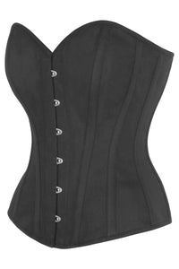 Single Layer Longline Overbust Corset in Black