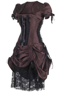 Historically Inspired Brown Corset Dress with Bolero