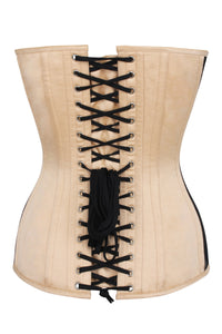 Longline Beige Mesh Waist Taming Overbust Corset