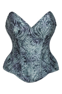 Blue Print Overbust Corset with Detachable Sleeves