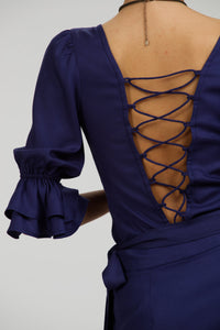 Corset Story SC-079 Liana Summer Navy Viscose Corset-Inspired Backless Top