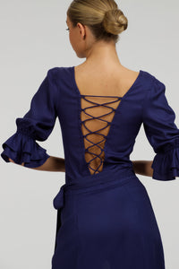 Corset Story SC-079 Liana Summer Navy Viscose Corset-Inspired Backless Top