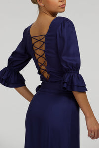 Corset Story SC-079 Liana Summer Navy Viscose Corset-Inspired Backless Top