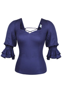 Corset Story SC-079 Liana Summer Navy Viscose Corset-Inspired Backless Top