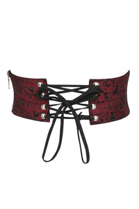 Maroon Brocade Corset Inspired Belt