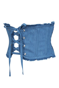 Steel Boned Denim Corset Inspired Belt