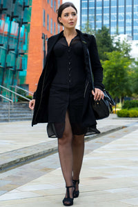 Black Corset Shirt Dress