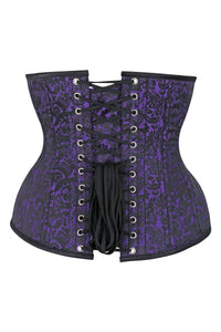 Beautiful Purple Waist Training Underbust Corset- Longline