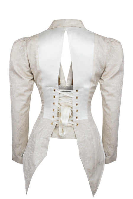 Ivory Corset Tuxedo Jacket