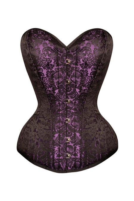 Corset Story WT-046 Purple Brocade Expert Waist Training Overbust Corset