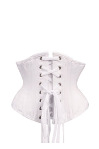 Corset Story EXP009 White Satin Waist Training Waspie Underbust