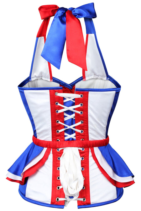 Corset Story FTS121 Bastille Day Peplum Overbust Corset with Halterneck