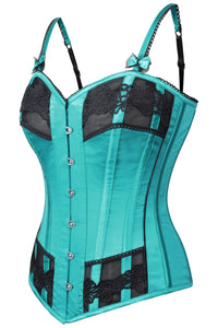 Corset Story FTS203 Emerald Satin Embroidered Overbust Corset