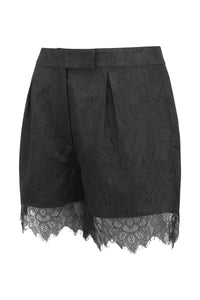 Viola Black Lace Trimmed Shorts