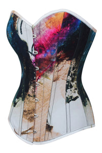 Corset Story MY-614 Abstract Ink Longline Overbust Corset