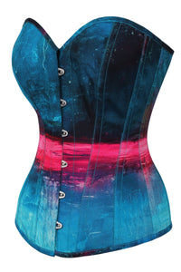 Corset Story MY-642 Stormy Night Blue and Pink Overbust Corset