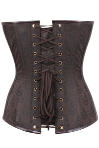 Corset Story WTS220 BROWN WAIST TAMING STEAMPUNK CORSET WITH CHAINS