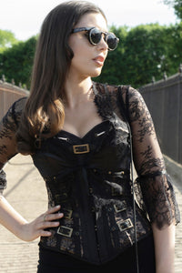 Corset Story WTS832 Steampunk Buckled Corset with separate Lace Bolero