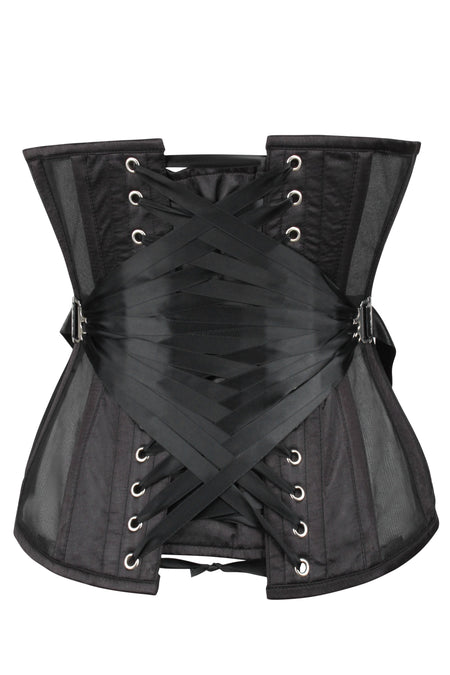 Corset Story WTS913 Black Longline Mesh Underbust with Fan Lacing