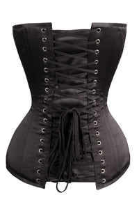 Corset Story WT-122 Long Line Black Satin Expert Waist Training Overbust Corset